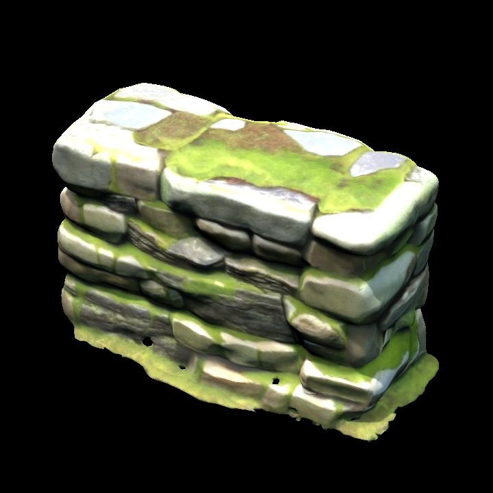 Dry stone wall mossy 1