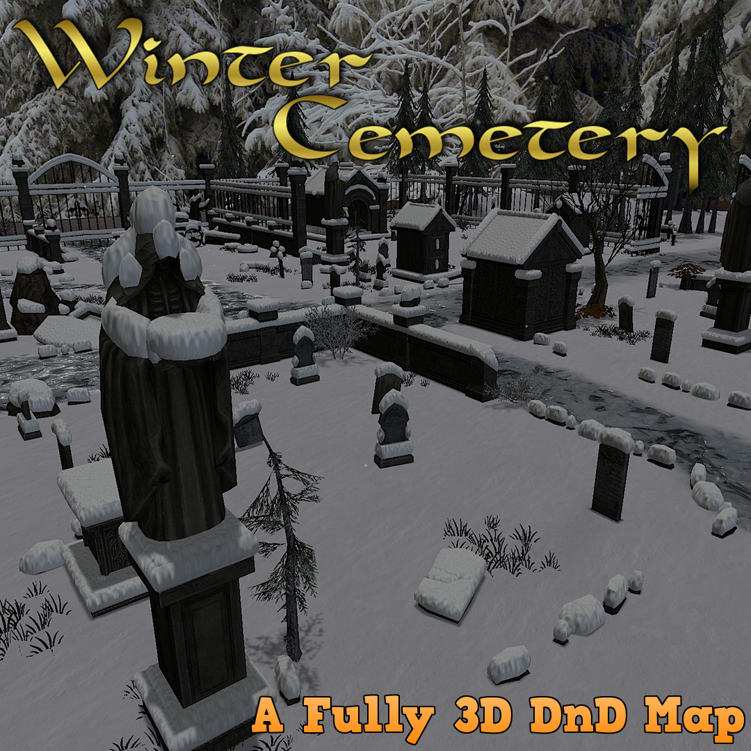 Winter Cemetery - A Fully 3D D&D Map
