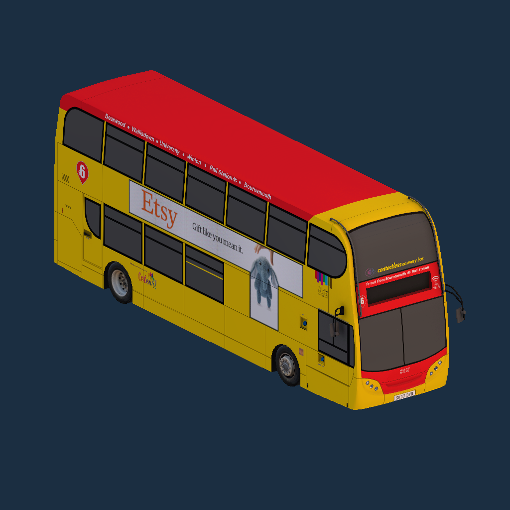 Alexander Dennis Enviro 400 Classic Yellow Buses Route 6 Branding - Adverts