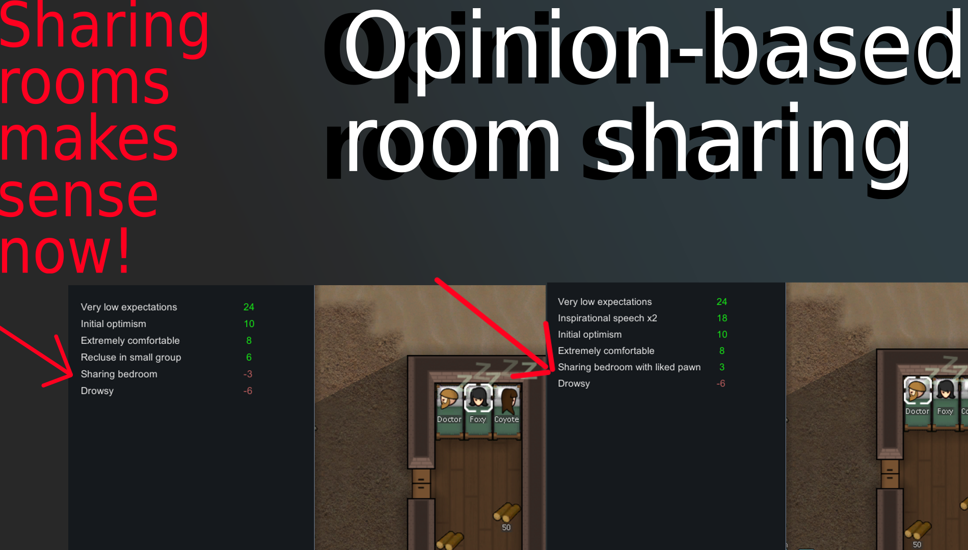 Opinion-based Room Sharing