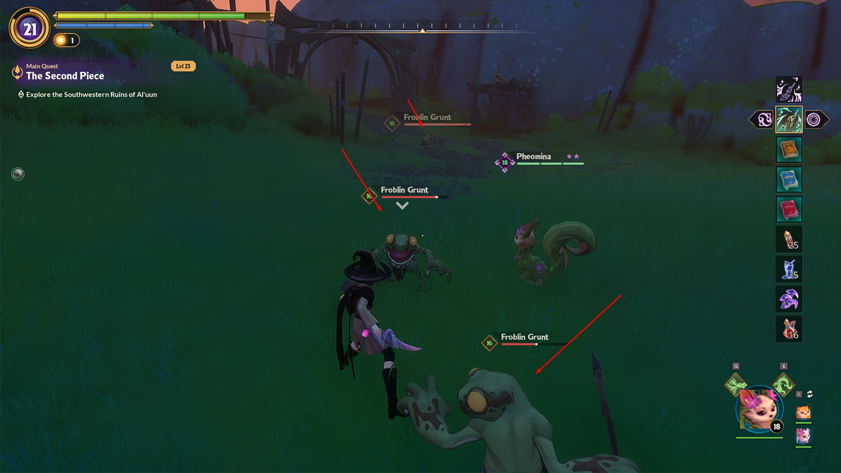 Fighting enemies near the camp
