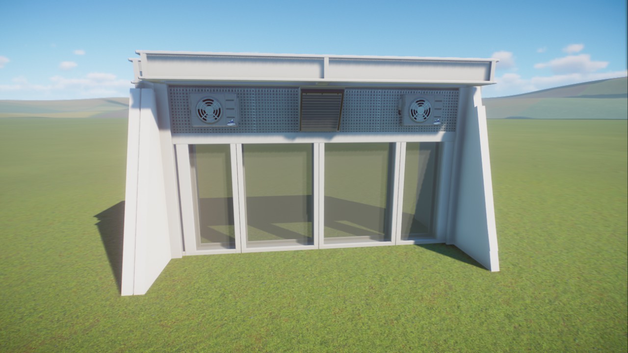 Electric door with vents