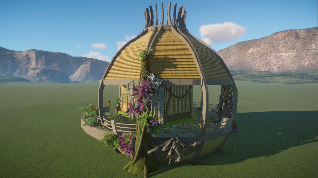 Bamboo viewing platform and Shop shell