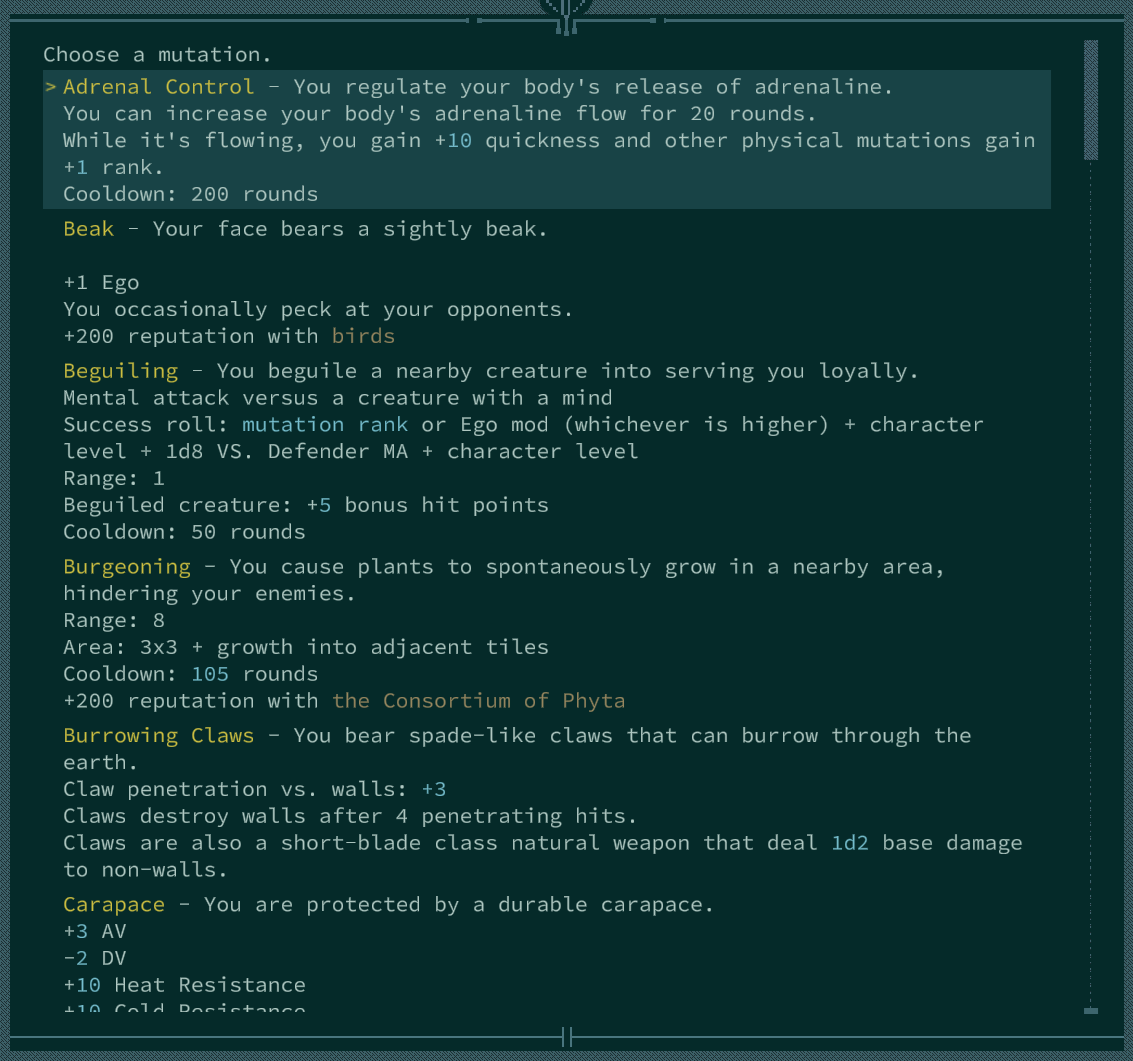 Choose your Mutations