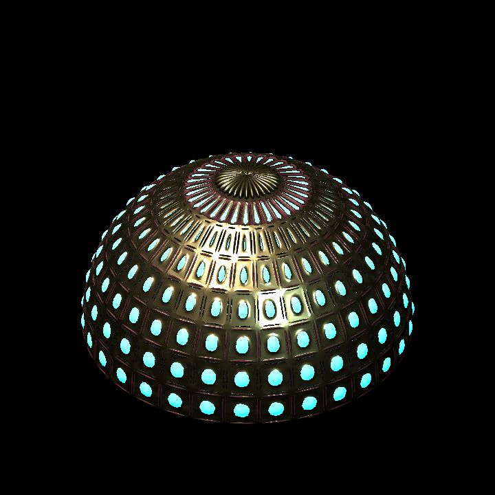 Golden dome scifi - lit blue