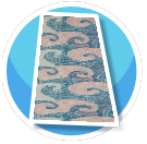 Blue and Pink Waves Rug Long