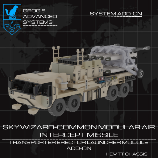 SkyWizard II Extension Add-On TEL Vehicle(Common Modular Air Intercept Missile)
