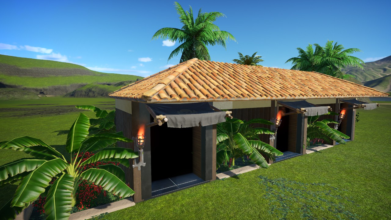Tropical Staff Building x3