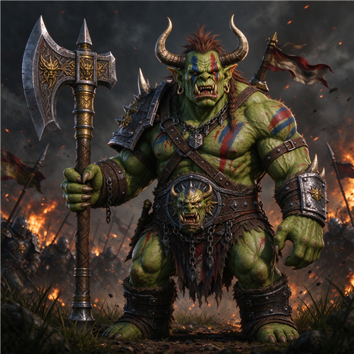 绿皮兽人大只佬 / Orc Big Un Warrior preview