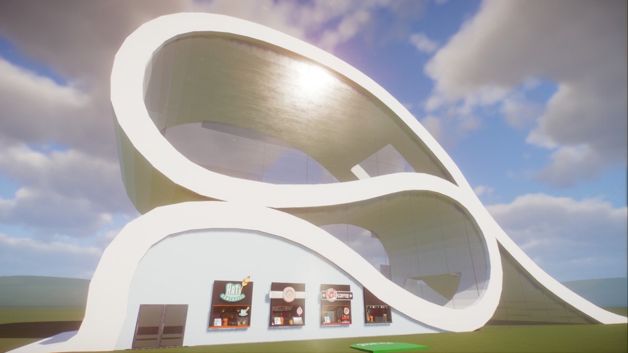 Huge shelter and shops