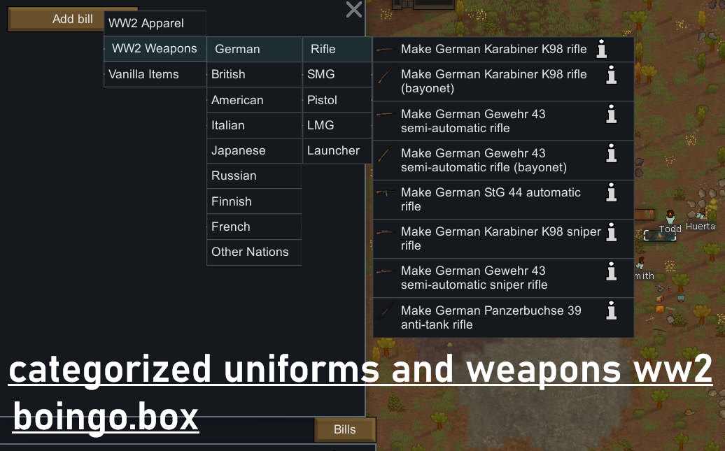 WW2 Bills Items Categorizer (Add-on)