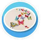 Ivory Butterfly Rug Circle