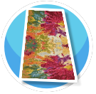 Cerise Smudge Flower Rug Long