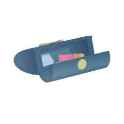 Open Clutch Bag With Accessories