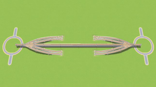 Road-Train Intersection for dual Airport Cargo Train Stations
