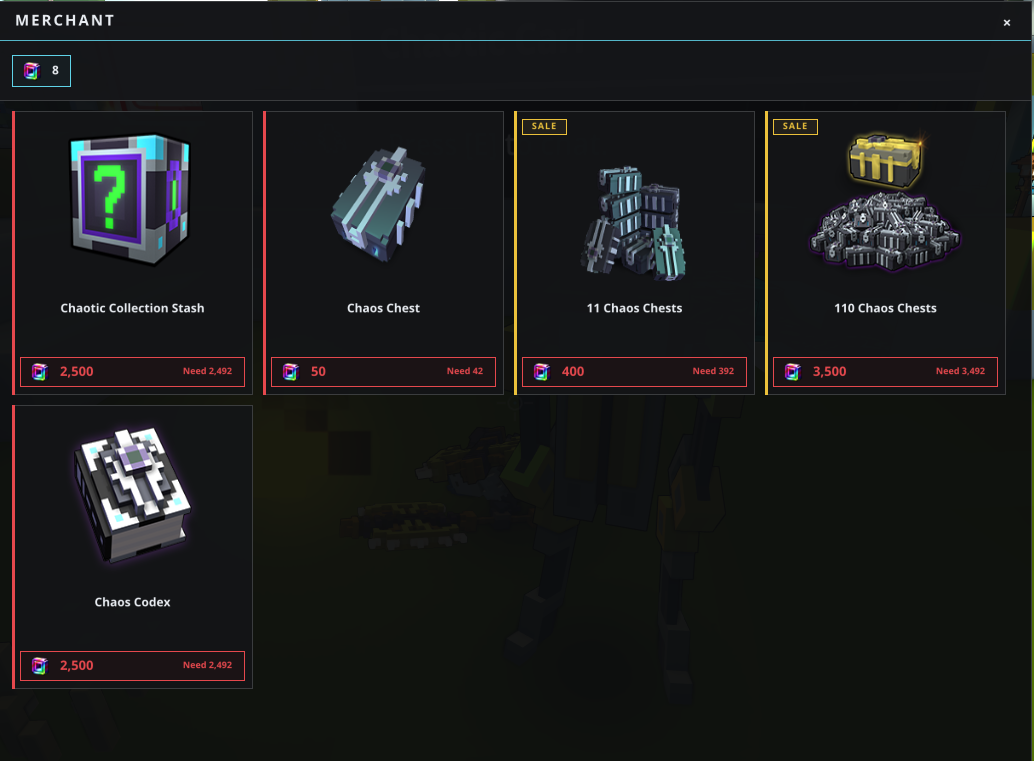 Zakros UI - NPC Store preview