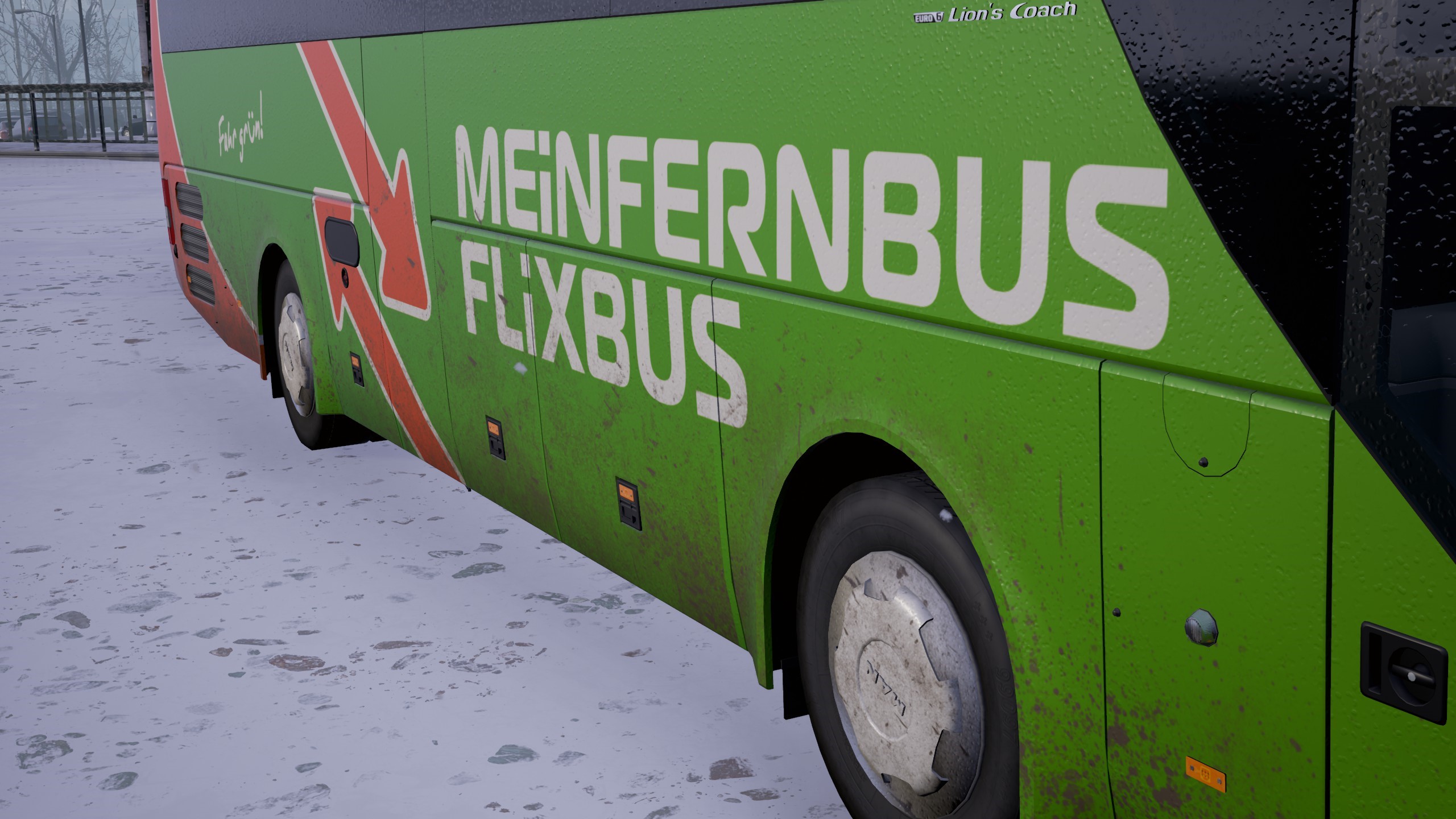 Green Flixbus dirty