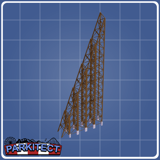 steel coaster's wodden lift hill and drop supports
