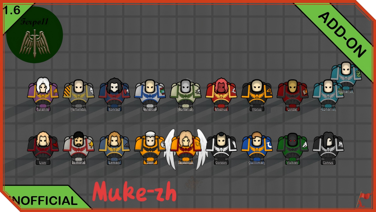 RimDark 40k - SUBMOD: Specific Primarch Xenotypes简中汉化 mod preview for RimWorld