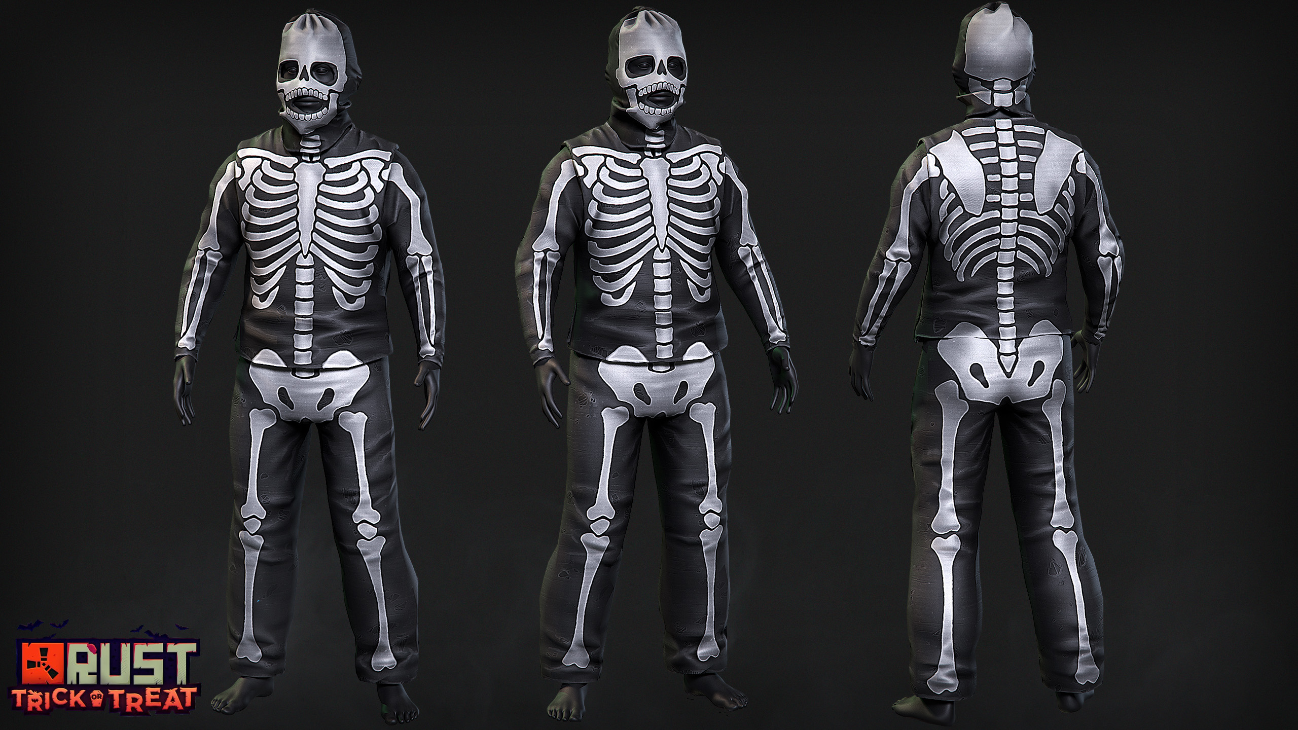 Skeleton Costume Burlap Pants