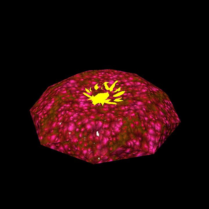 A glowing sigil stone E - flame