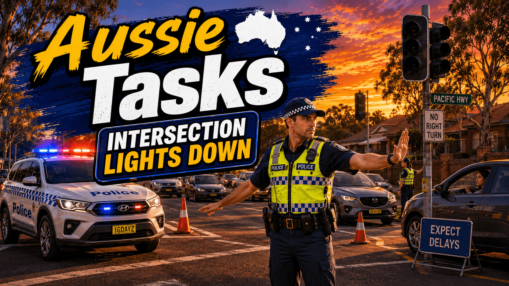 Aussie Tasks - Intersection Lights Down