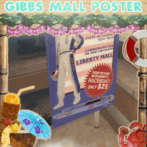 Beach Party - Jimmy Gibbs Speedboat Mall Poster