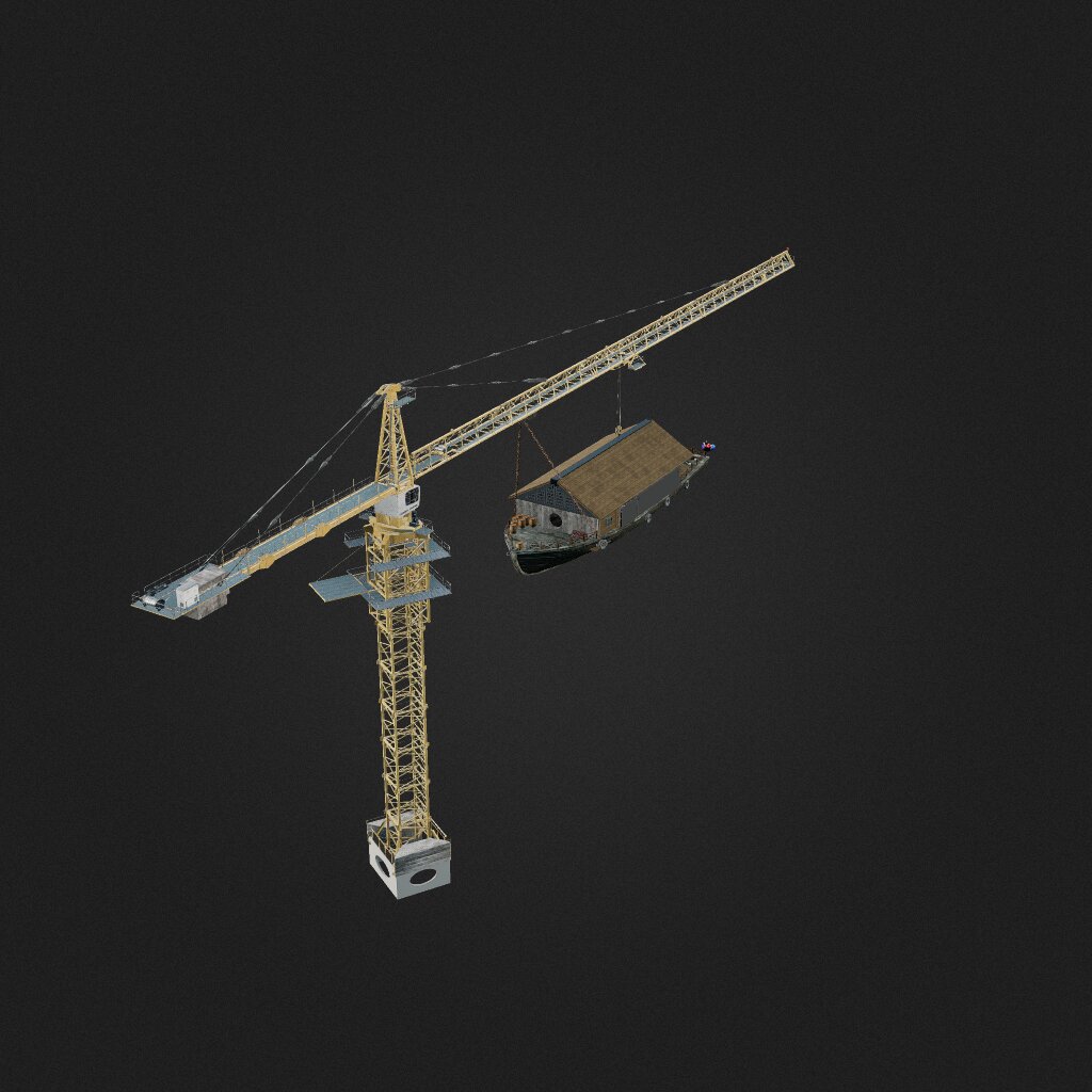 Crane Lifting A Boat