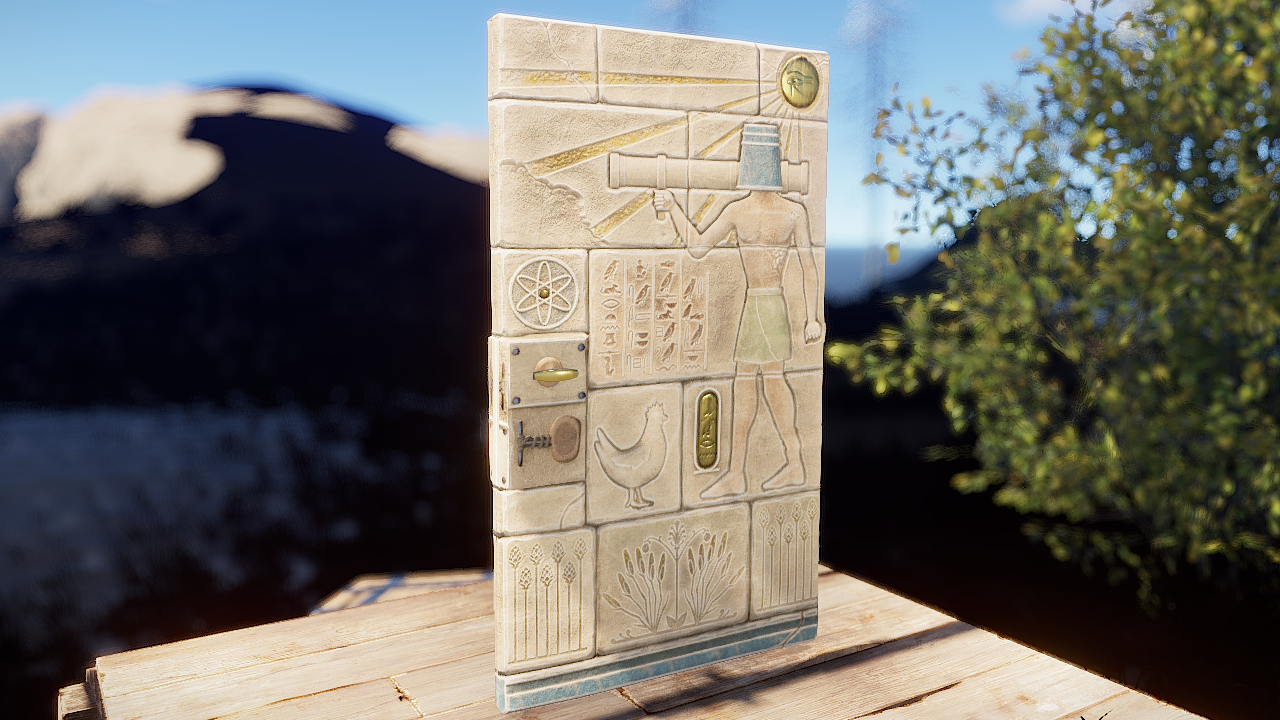 Hieroglyphic Metal Door