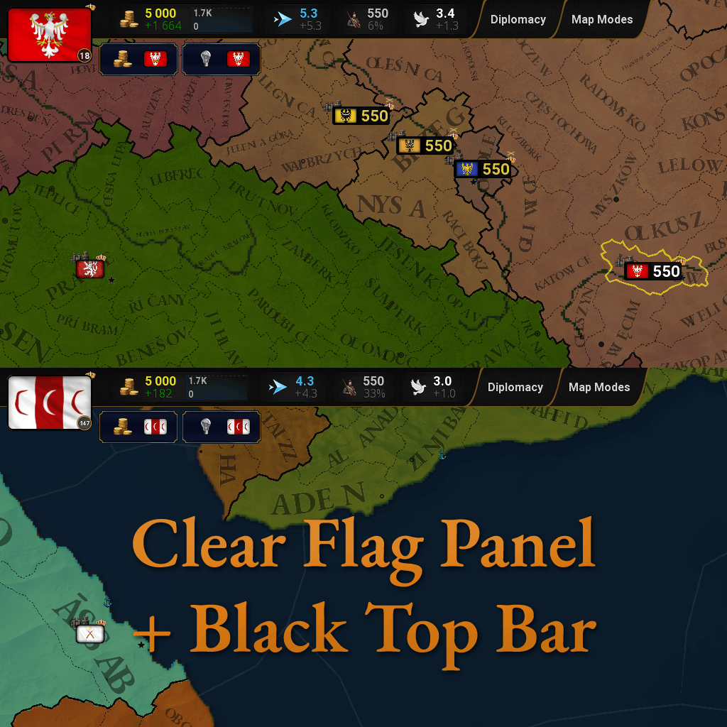 Clear Flag Panel + Black Top Bar