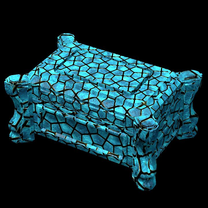 Chest, Gilded Blue