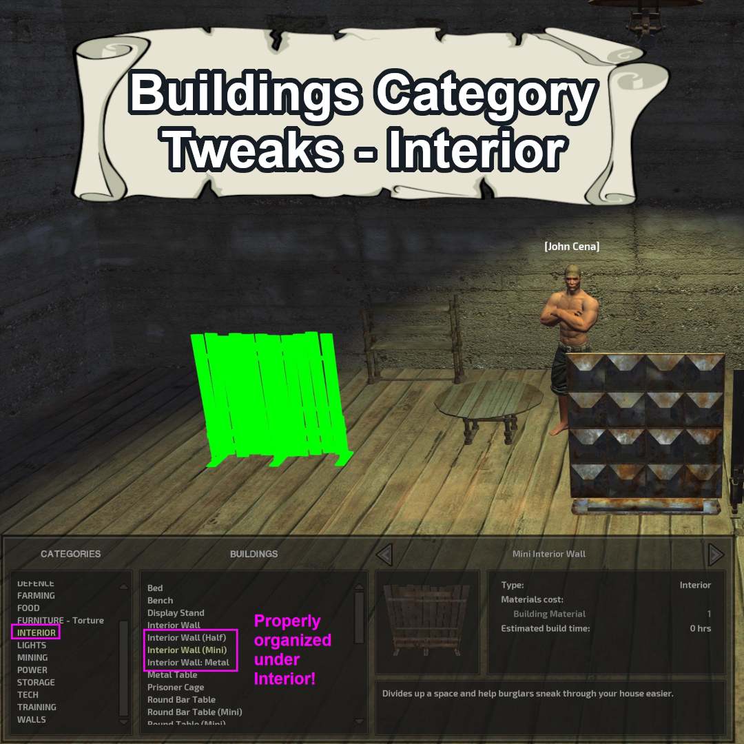 Buildings Category Tweaks - Interior