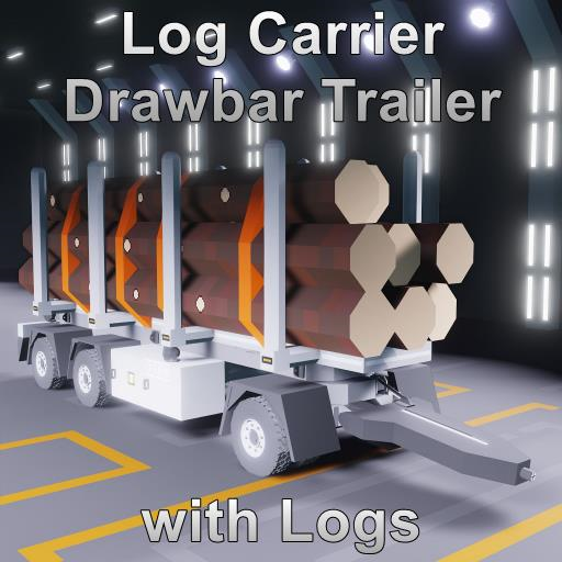 Log Carrier Drawbar Trailer with Logs