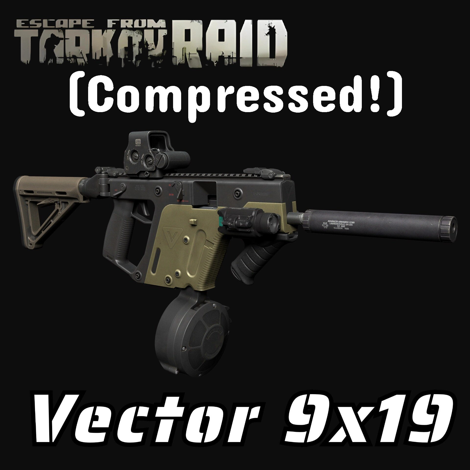EFT KRISS Vector 9x19mm（Silenced SMG） (Compressed Edition)
