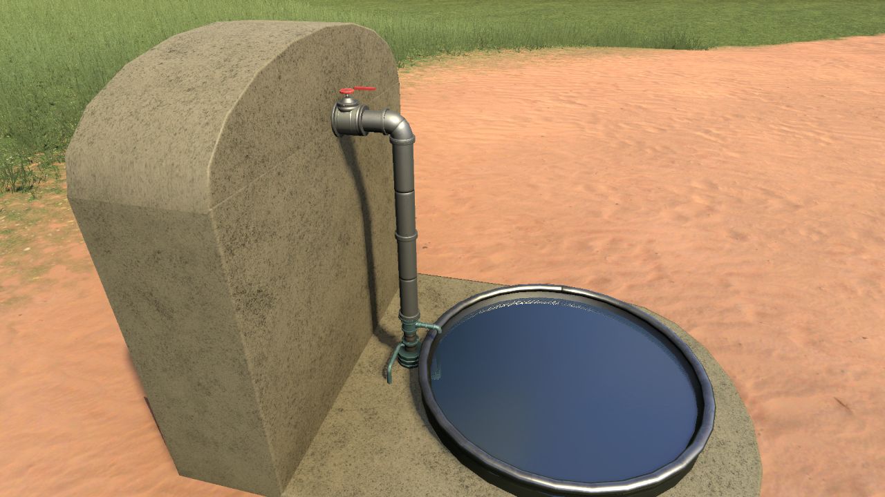 Wall mounted water trough