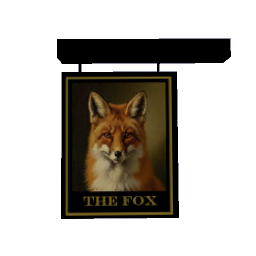 Hanging Pub Sign - The Fox