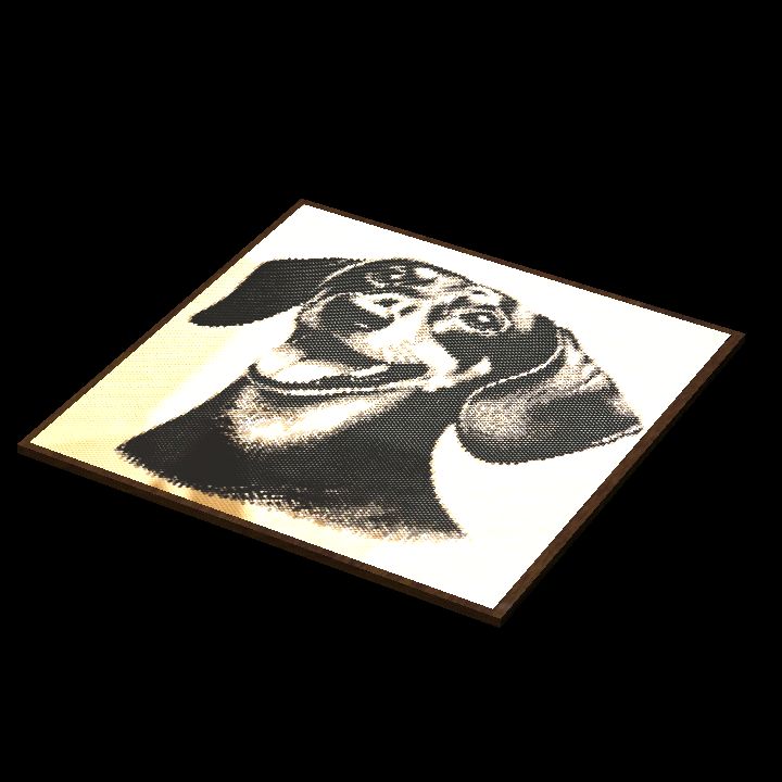 Doggy picture beaded - flat