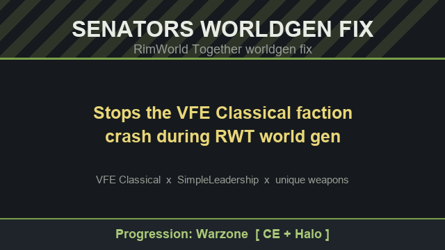 Senators Worldgen Fix (RWT) mod preview for RimWorld