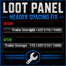 Loot Panel Header Spacing Fix – Project Zomboid Mod