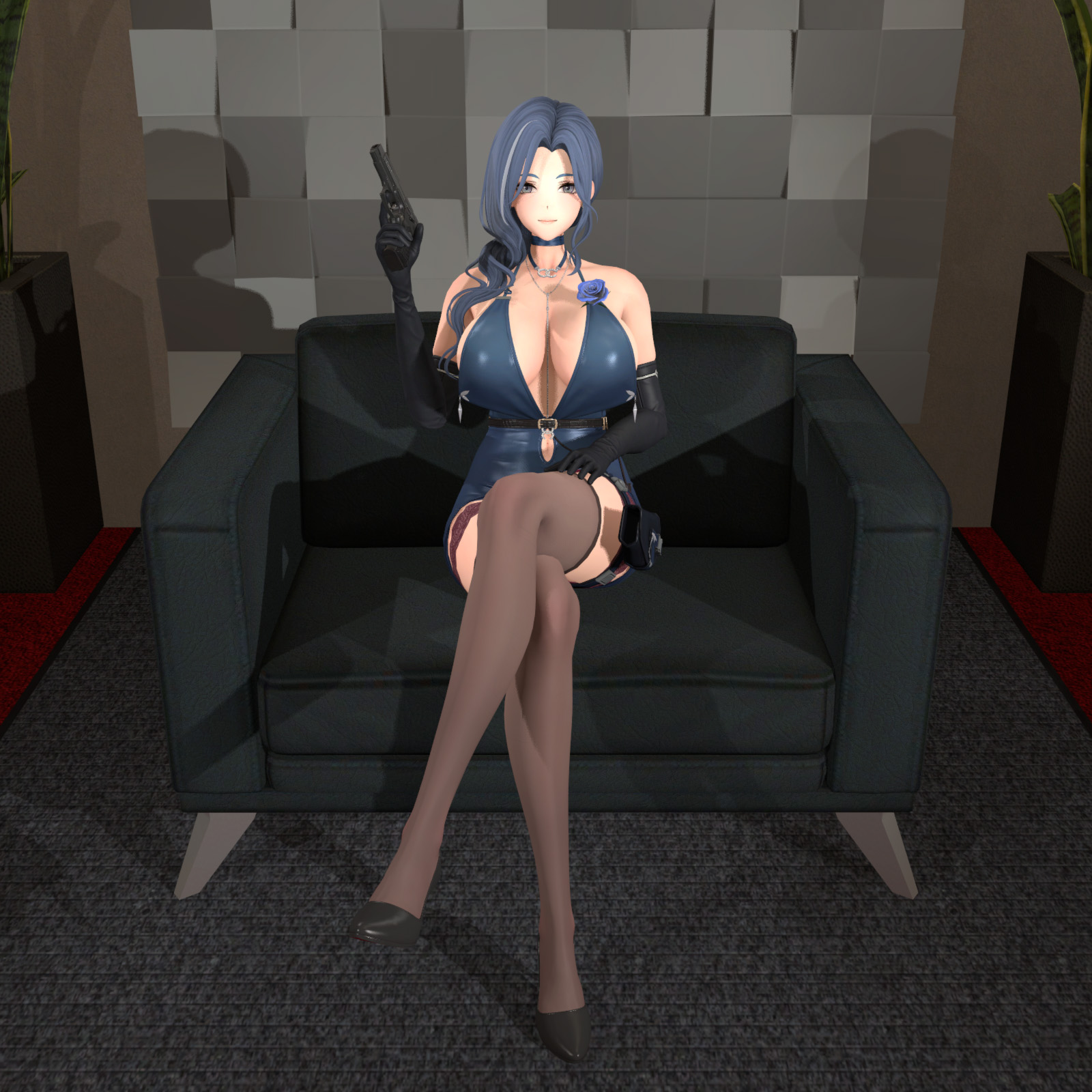 【少女前线2】海伦翘腿坐姿——【Girls Frontline 2】Helen cross legged sitting posture