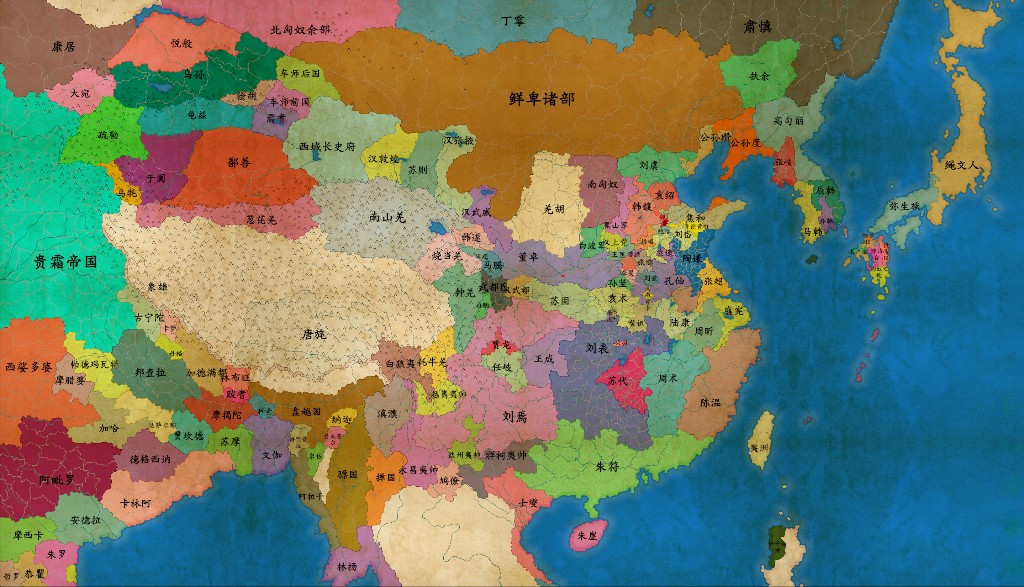 诸侯讨董-公元190年末，县级图