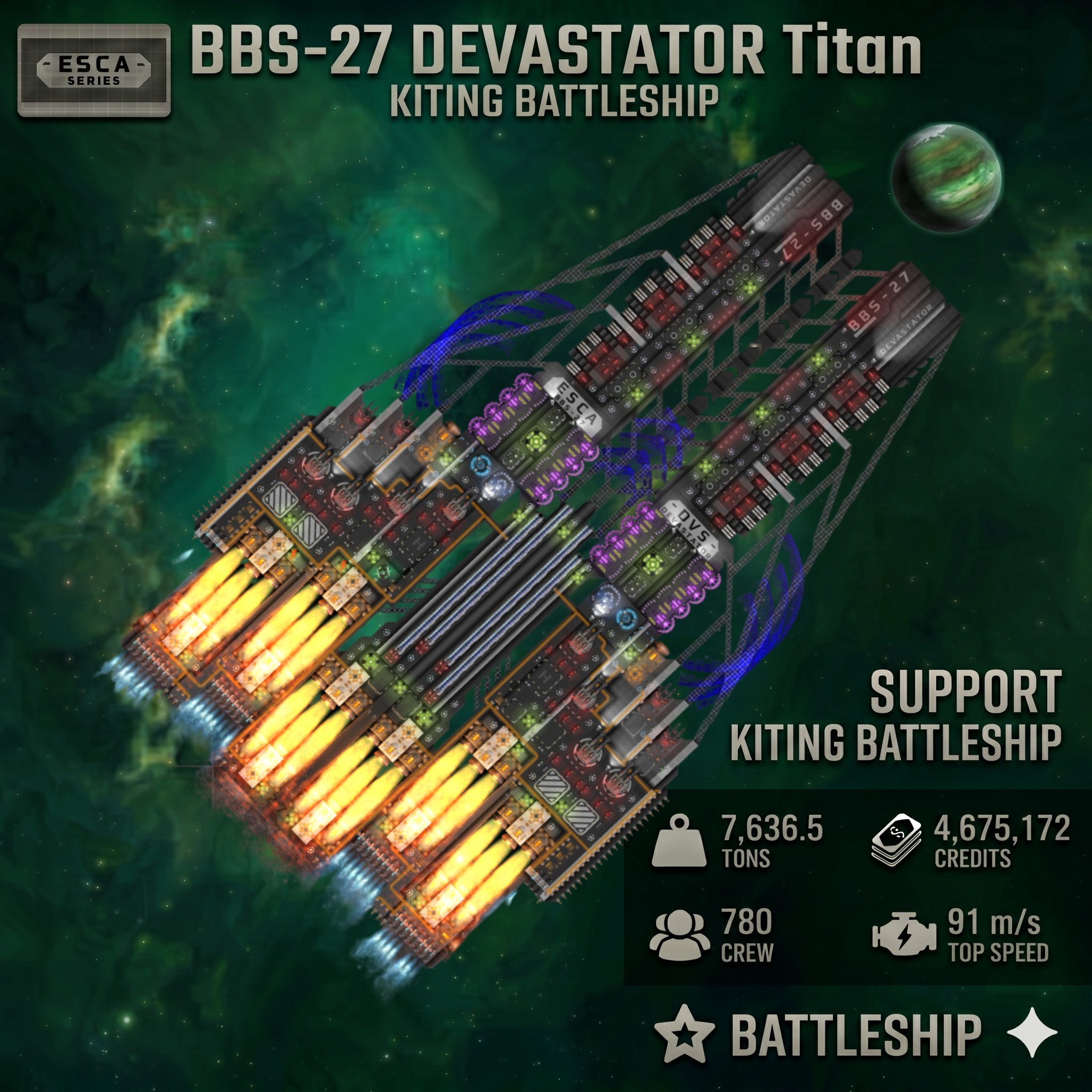 ESCA-27 DEVASTATOR battleship