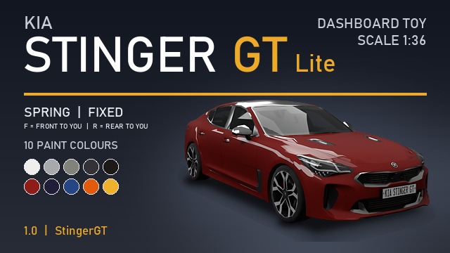 Kia Stinger GT - Dashboard Toy LITE (1:36)