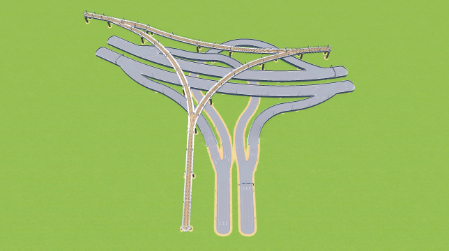 Road-Train Intersection, 3-way, ver3