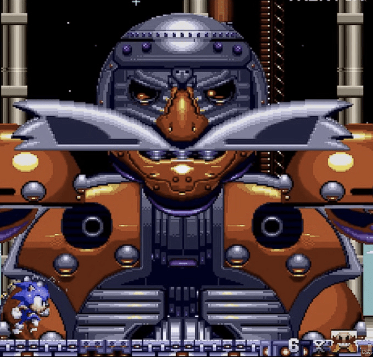 Eggman Fruit ninja samurai robot cuts apples
