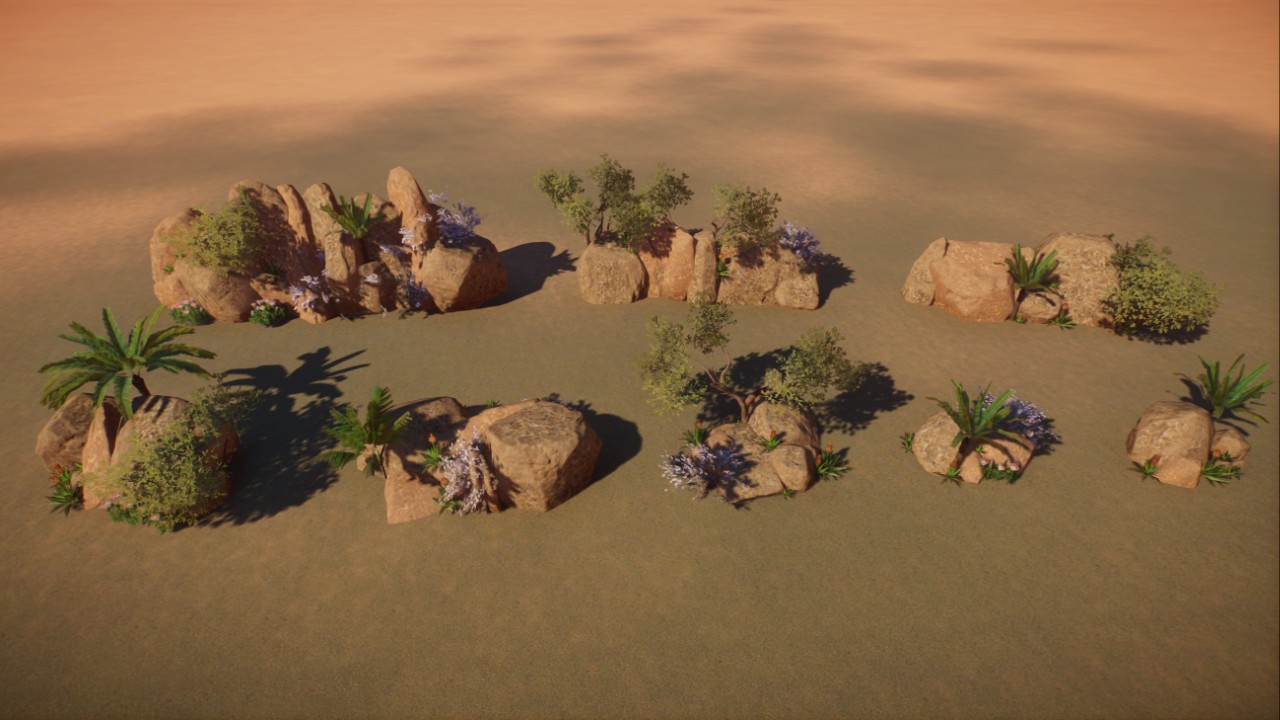 Desert Rocks with Africa Flora by Bobson