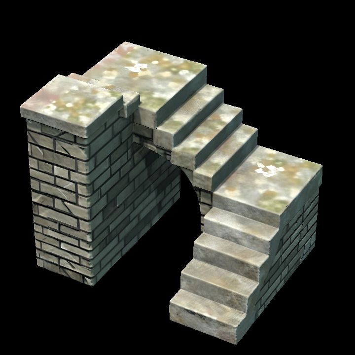 Reverse Stone Stairs w/ Arch