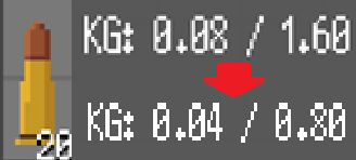 Weight reduce 50% (ammo and repair kit)