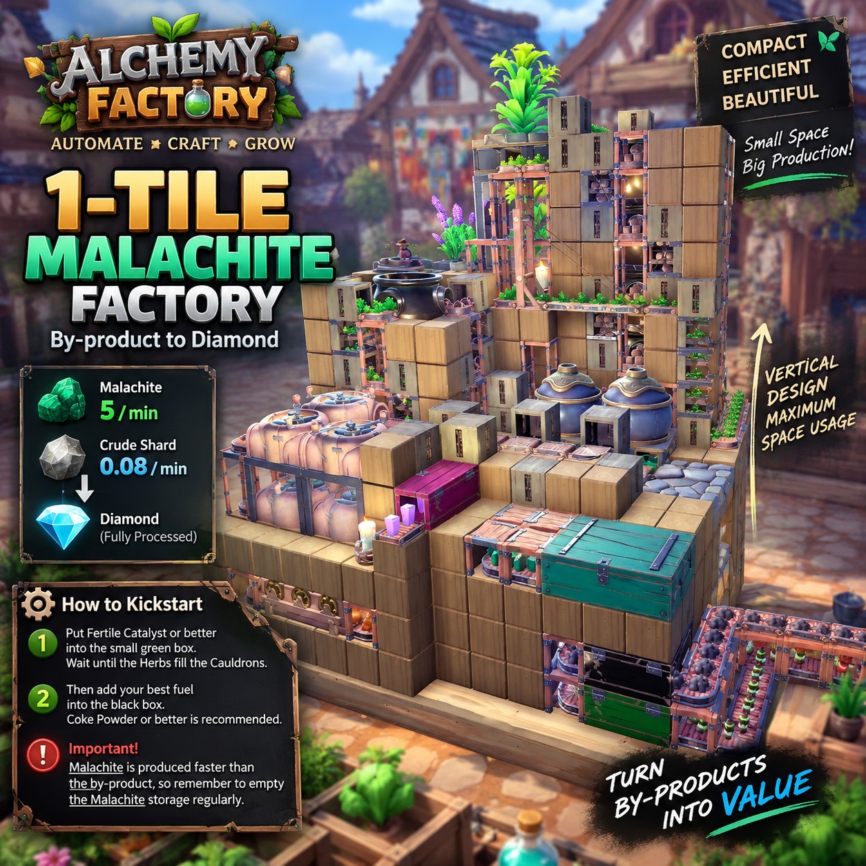 1-Tile Malachite Factory – By-product to Diamond