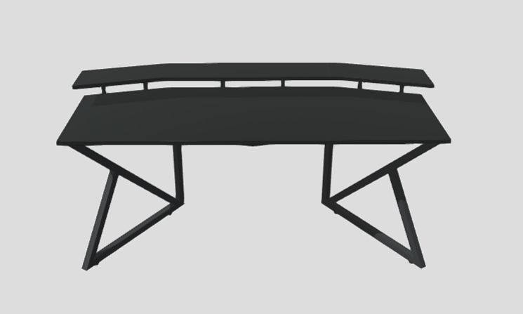 Gaming Desk With Monitor Shelf - Carbon preview
